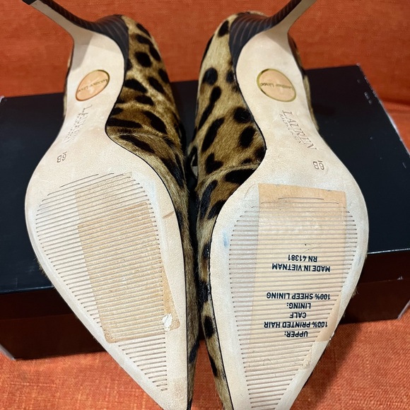 Lauren Ralph Lauren Leopard Print Heels NWT - Picture 7 of 8
